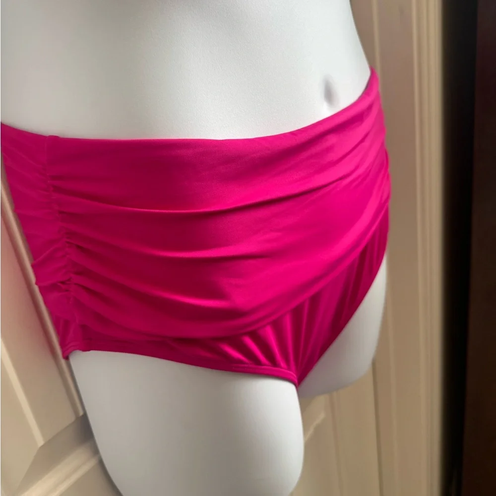 Vibrant Pink Hipster Cut w/Shirred Waistband, Size XL